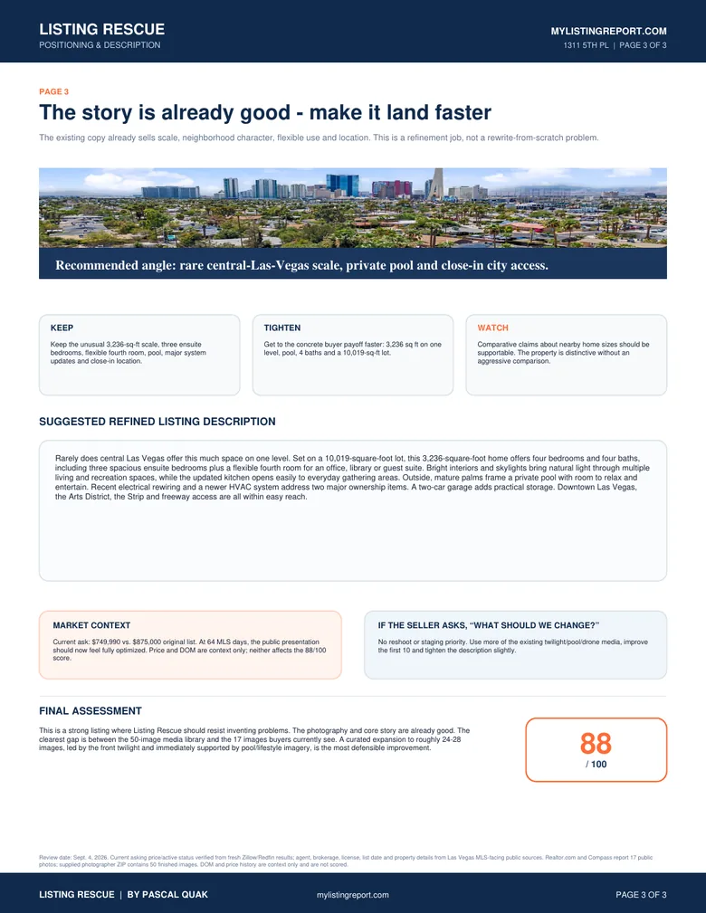 Listing Rescue report page 3